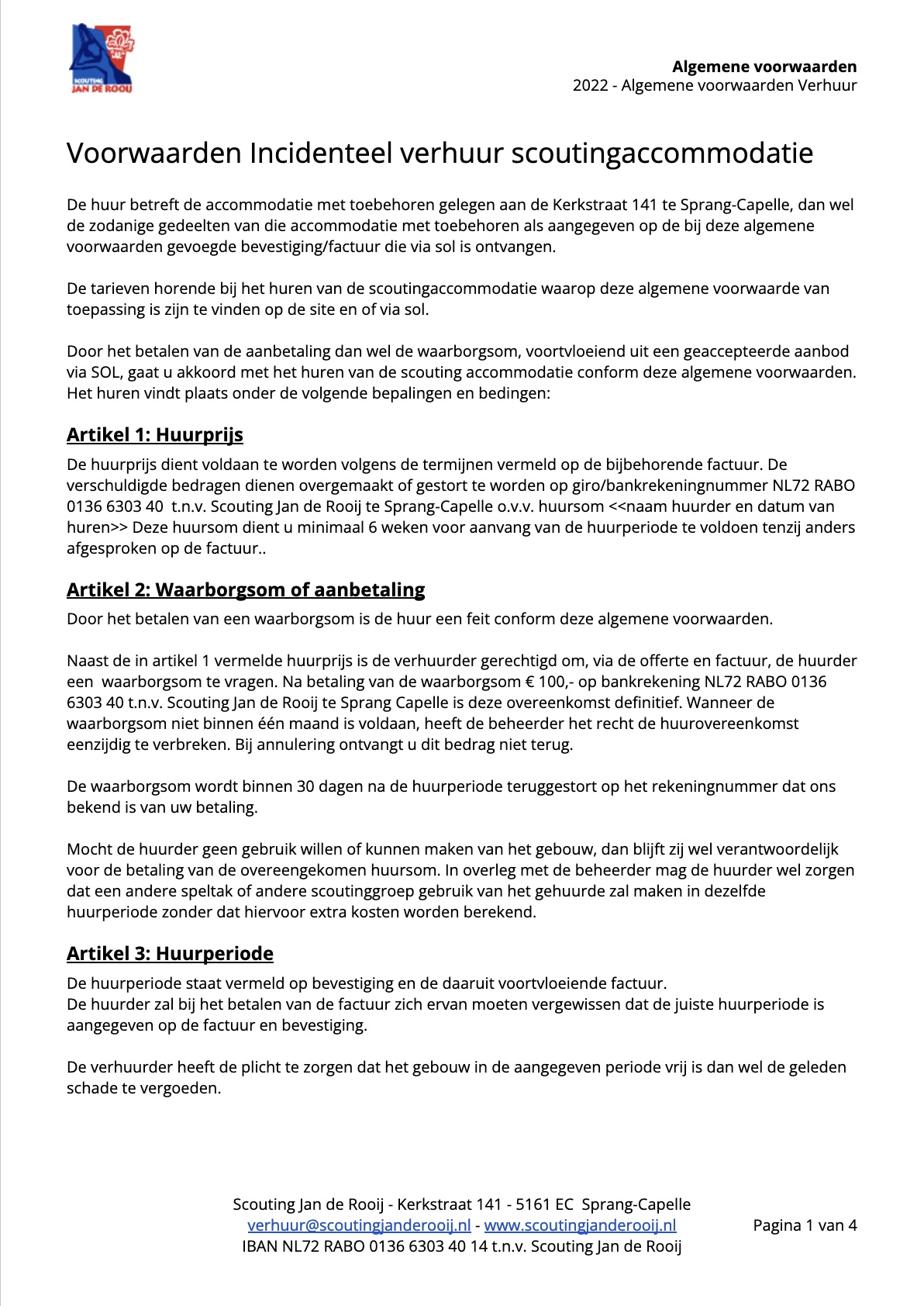 Algemene voorwaarden verhuur